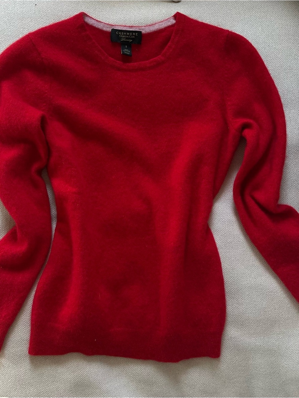 100% cashmere  Crewneck Sweater - Red